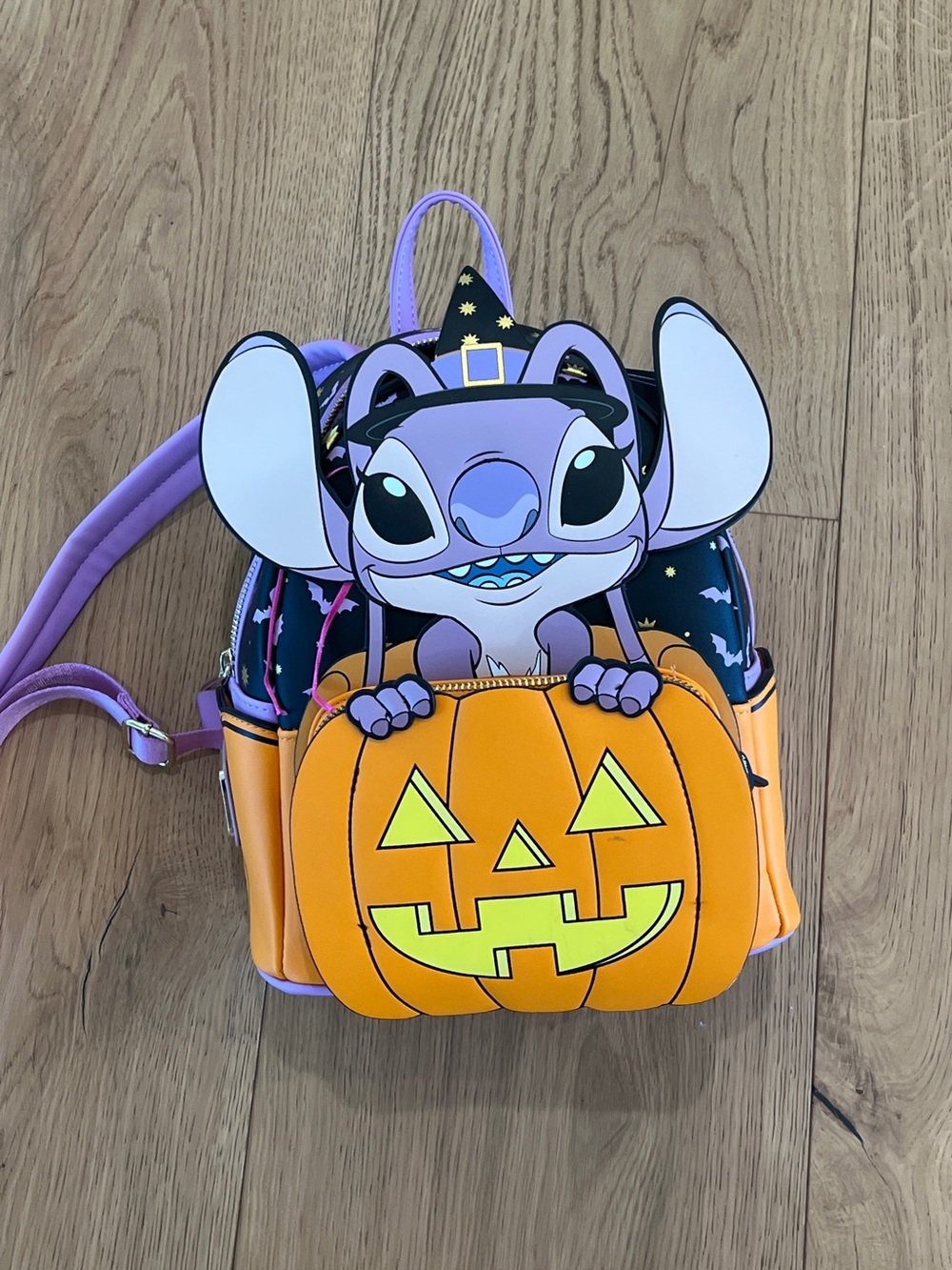 Disney x Loungefly Halloween Angle Pumpkin Mini Backpack. Glow in the dark.